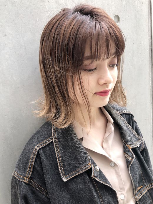 ハイライト ピンクベージュ ヘアカタログ 美容室 Nyny 梅田茶屋町店 日笠 蓮 ヘアサロン 美容院 ニューヨークニューヨーク