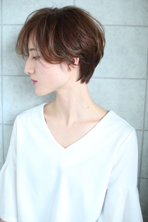 小顔カット 横顔美人のショートスタイル ヘアカタログ 美容室 Nyny 河原町オーパ店 圍 崇行 ヘアサロン 美容院 ニューヨークニューヨーク