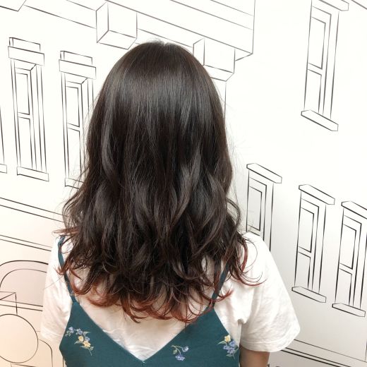 テールカラー オレンジレッド ヘアカタログ 美容室 Nyny 梅田茶屋町店 山本 彩未 ヘアサロン 美容院 ニューヨークニューヨーク