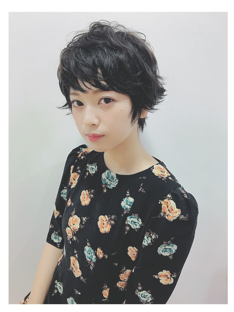 黒髪ショート ヘアカタログ 美容室 Nyny Mothers Momoテラス六地蔵店