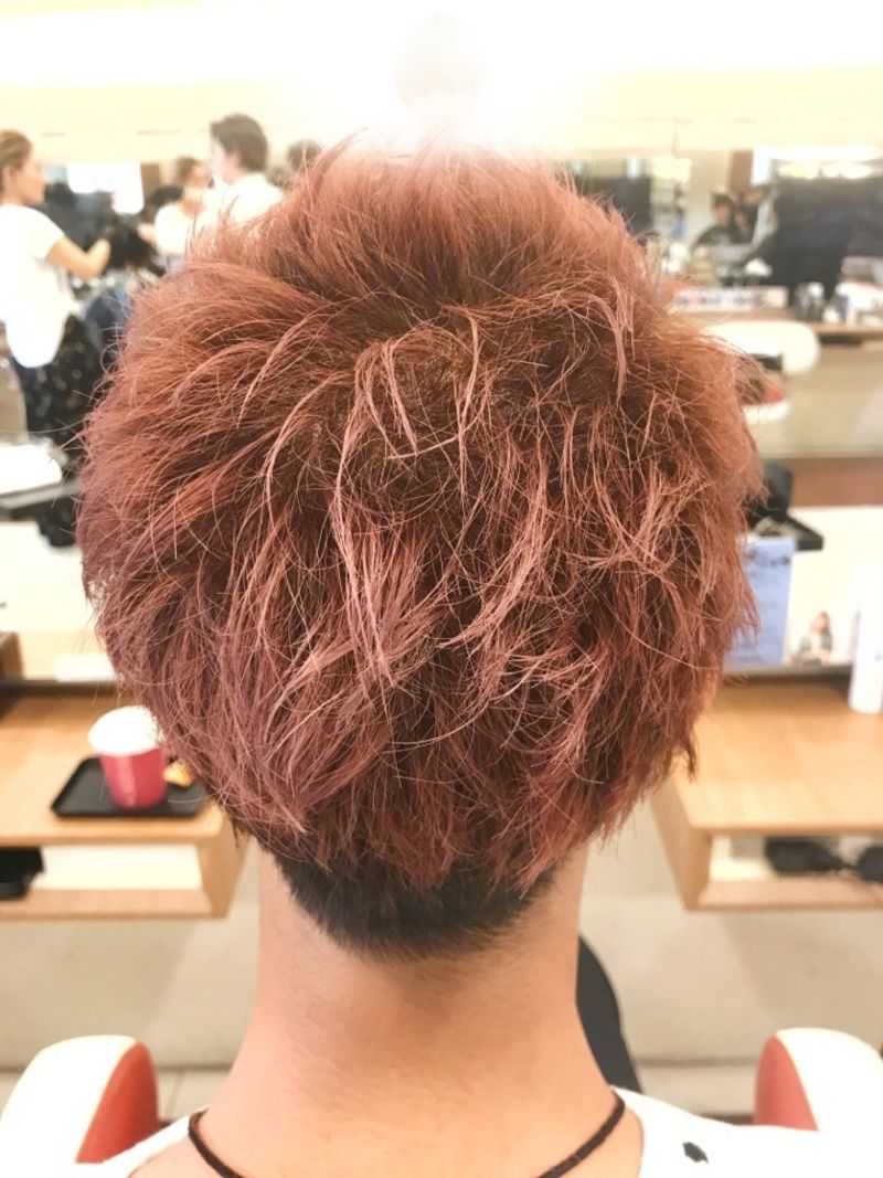 ダブルカラー メンズ ピンク系 ヘアカタログ 美容室 Nyny 桂店 深浦