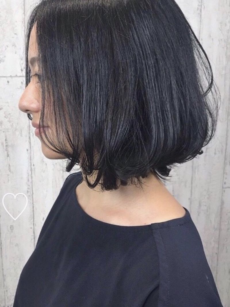 顔周りスッキリボブスタイル ヘアカタログ 美容室 Nyny 伏見桃山店 田中 あかね ヘアサロン 美容院 ニューヨークニューヨーク