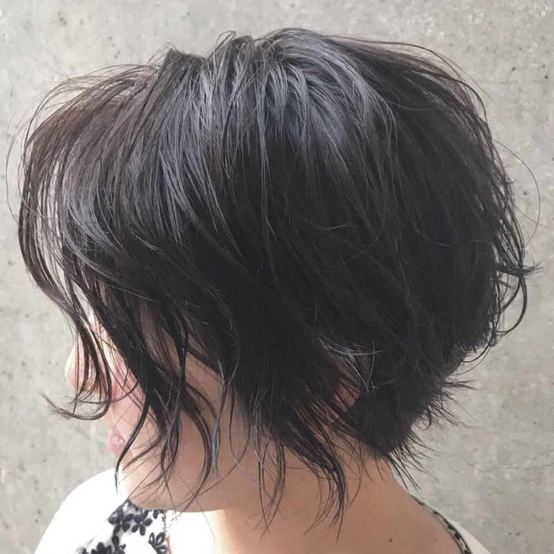 パーマショート ヘアカタログ 美容室 Nyny Mothers Momoテラス六地蔵