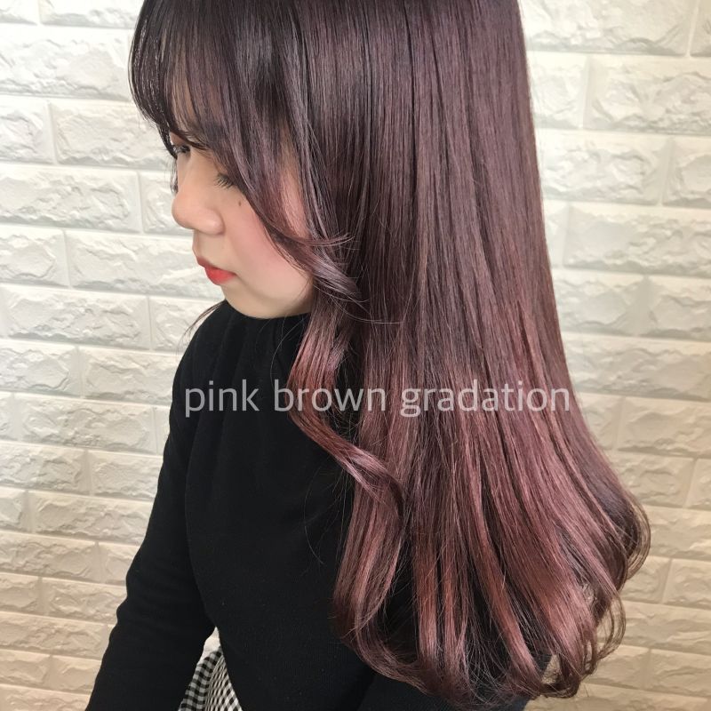 ピンクブラウングラデーション ヘアカタログ 美容室 Nyny 河原町三条店 出口 彩夏 ヘアサロン 美容院 ニューヨークニューヨーク