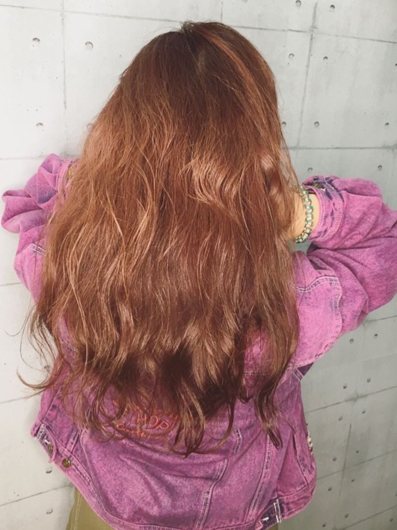 暖色カラー サーモンピンク ヘアカタログ 美容室 Nyny 松井山手店