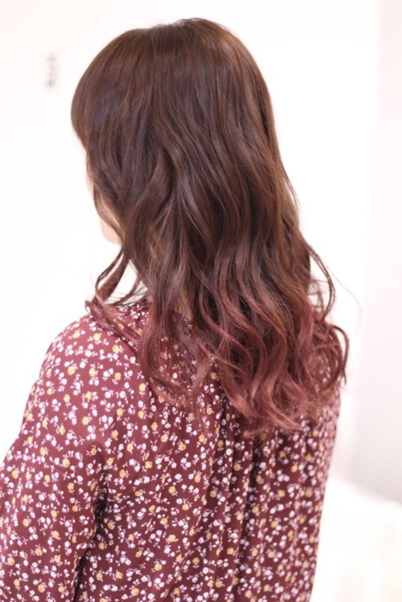 コーラルピンク グラデーション ヘアカタログ 美容室 Nyny 山科店 コーラルピンク グラデーション ヘアカタログ 美容室 Nyny 山科店