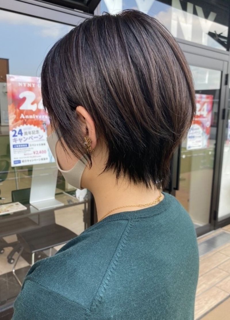 襟足スッキリショートボブ｜ヘアカタログ 美容室 NYNY イオンスタイル海老江店 﨑田 成人｜ヘアサロン・美容院｜ニューヨークニューヨーク