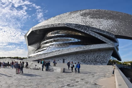 Outside Philharmonie de Paris, Paris, France