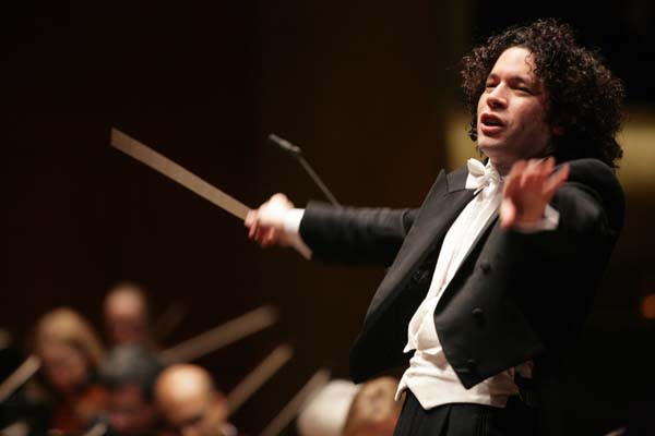 Musical Director of the Paris Opera Gustavo Dudamel and his wife