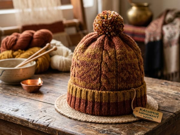 Woolen Kids Beanie Set