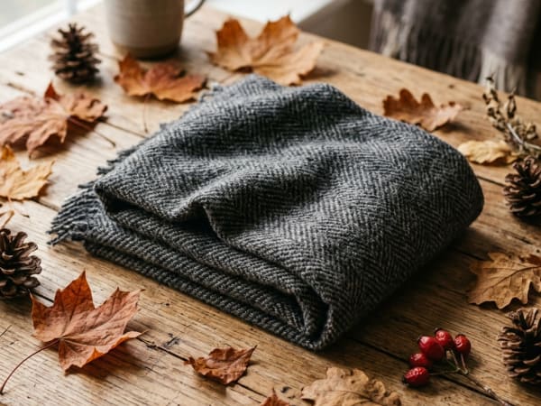 Warm Woolen Muffler — Herringbone
