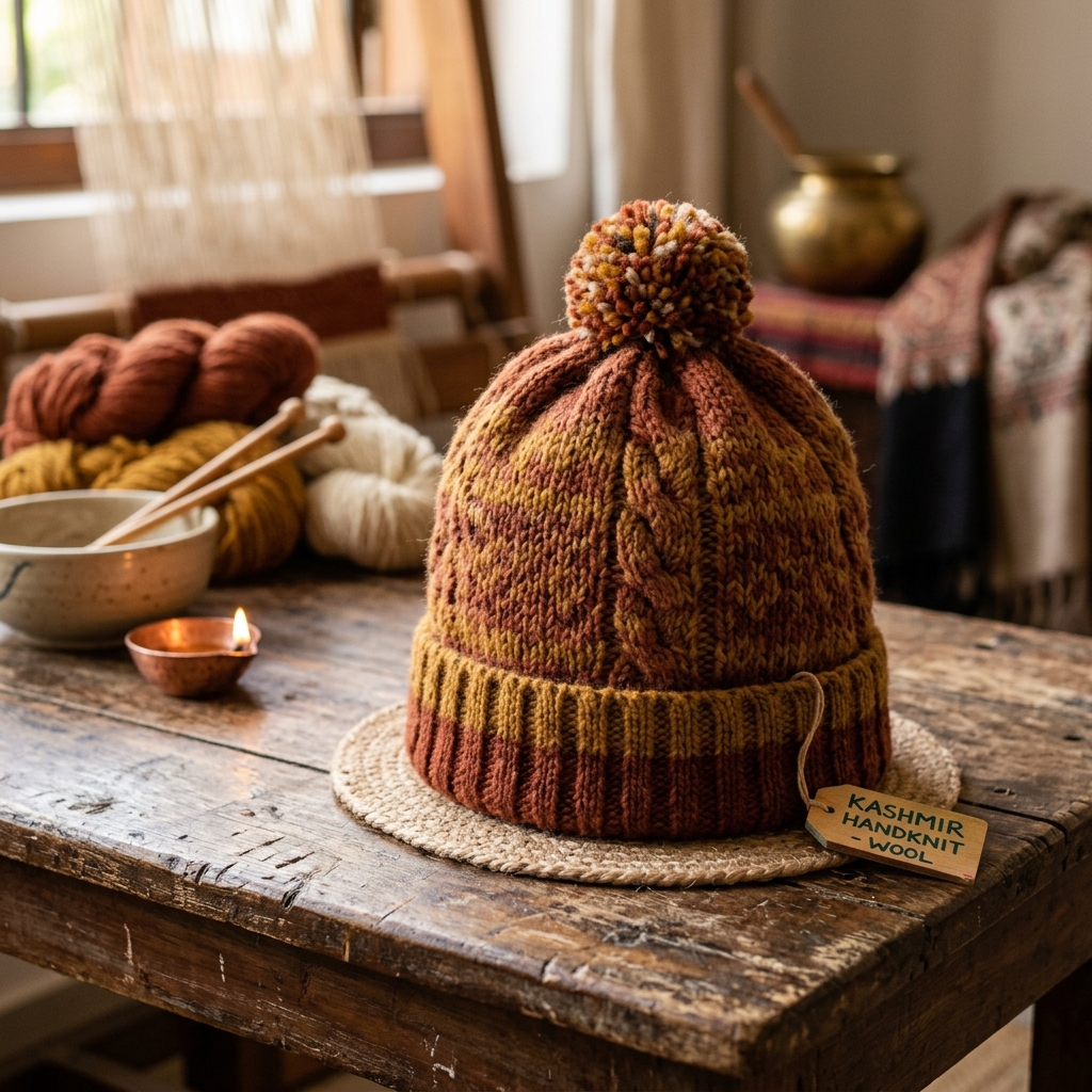Woolen Kids Beanie Set