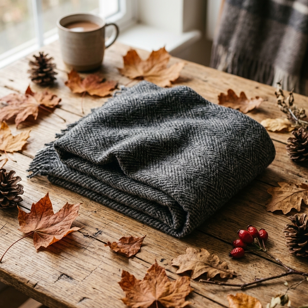 Warm Woolen Muffler โ Herringbone