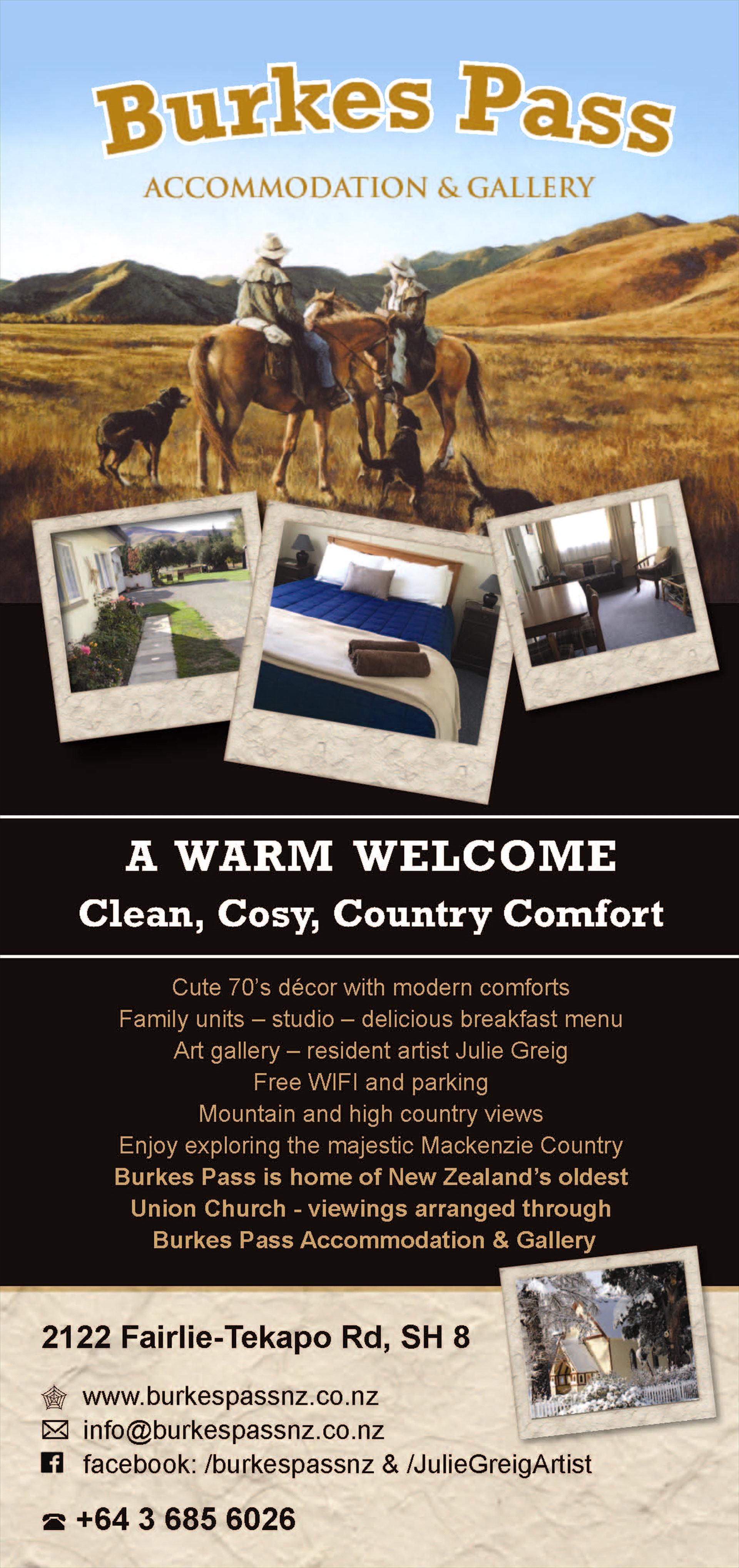 Burkes Pass Accommodation & Gallery