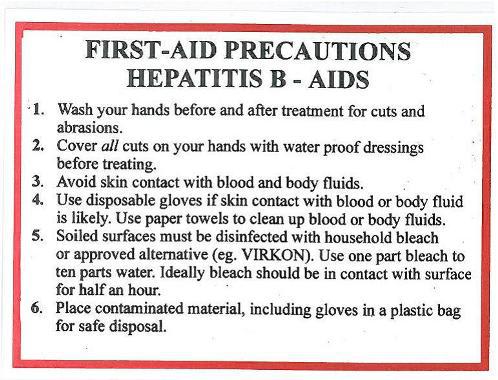 Aids/Hepatitis Warning Label (Each) for sale | NZ Safety Blackwoods