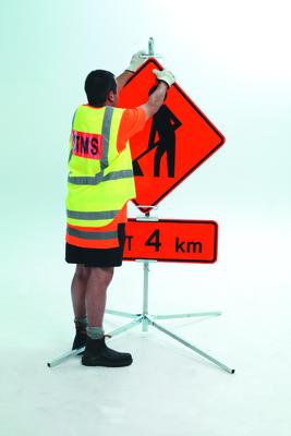 Road Works Sign Stand | Traffic Warning Sign Stand-Double Sided for ...