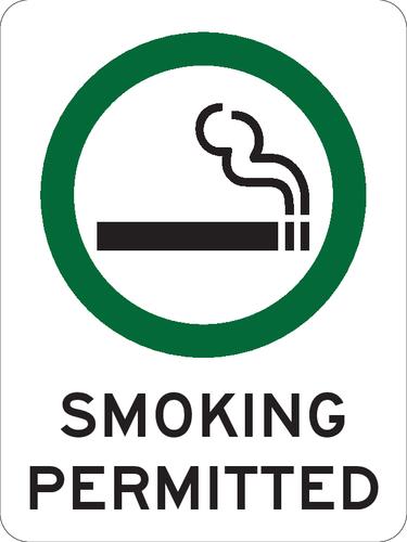 Prohibition Sign | Smoking Permitted-W225mm x H300mm-Single Sided for ...