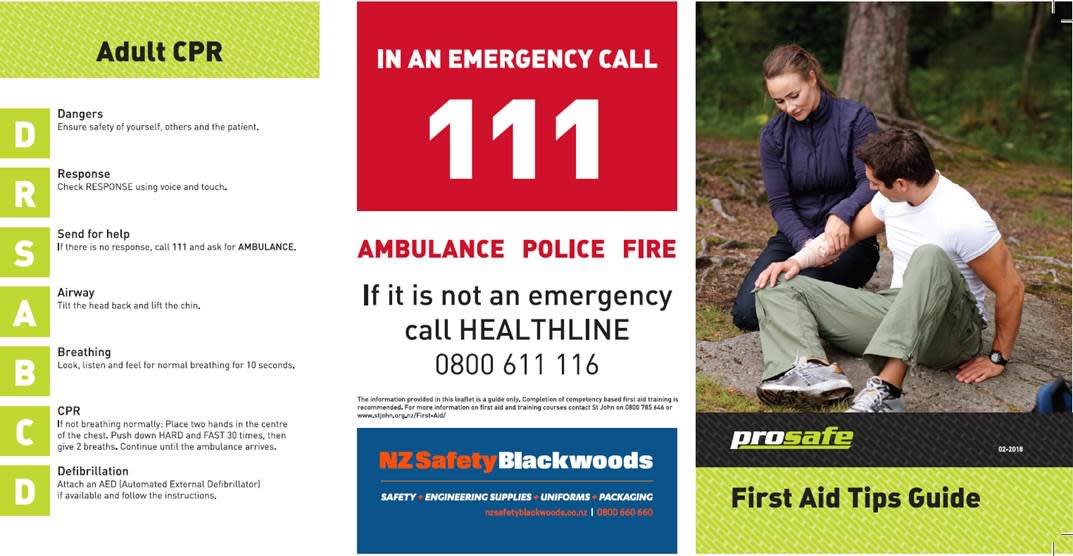 Prosafe First Aid Tips Guide (Each) for sale - NZ Safety Blackwoods ...