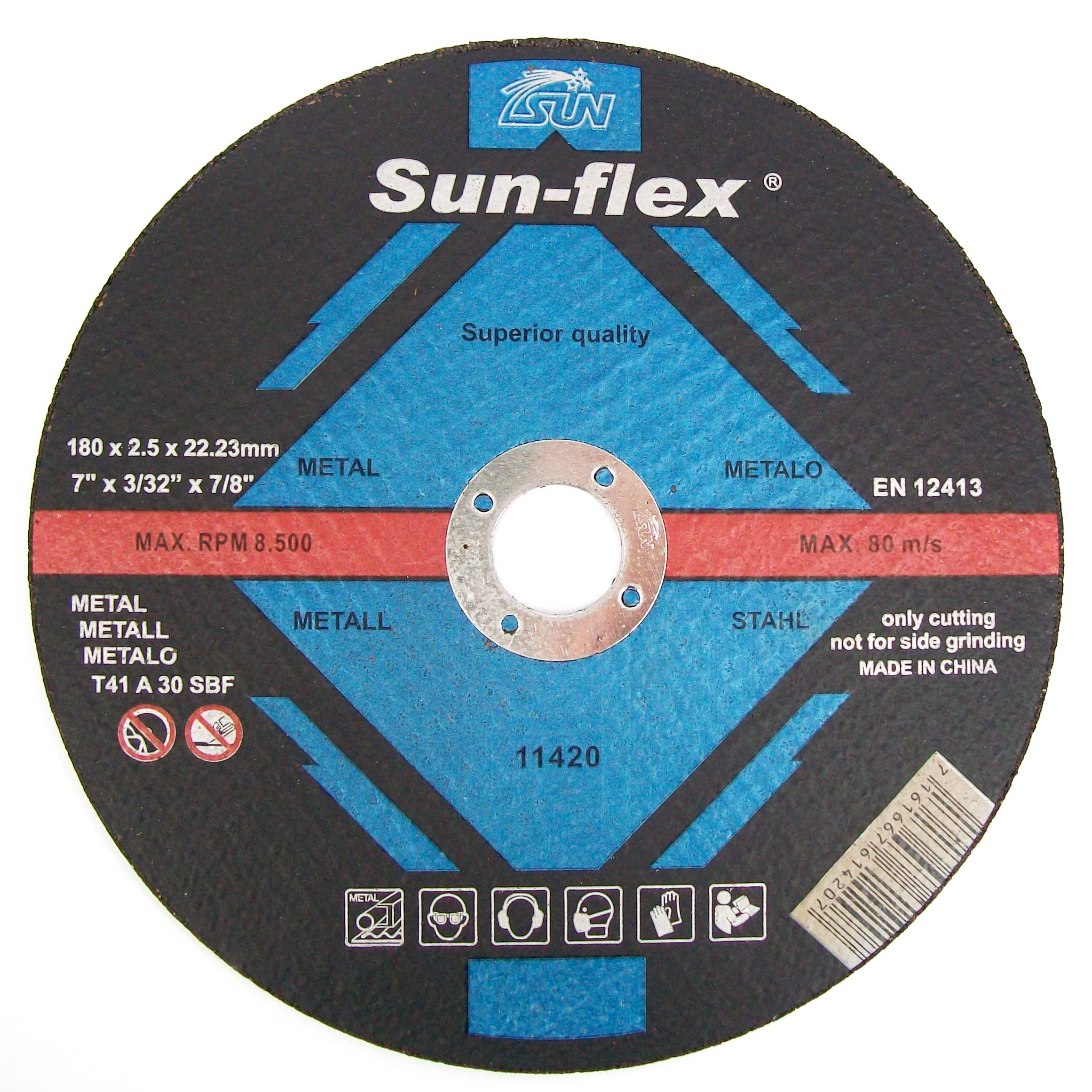 Sun-Flex Cut Off Disc Metal-180 x 2.5 x 22mm-Each for sale | NZ Safety ...