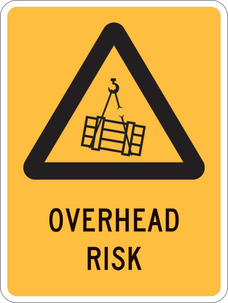 Warning Sign | Overhead Risk-W450mm x H600mm-Single Sided for sale - NZ ...