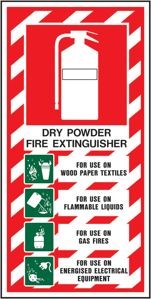 Fire Extinguisher Sign | Abe Dry Powder, Large-W300mm x H600mm-Single ...