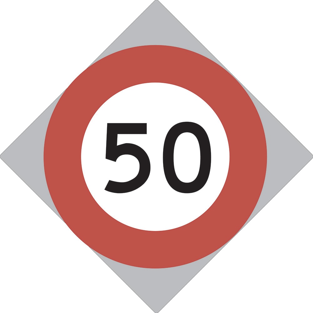 Road Sign | 50 Speed Limit-W750mm x H750mm-W750mm x H750mm-Single Sided ...