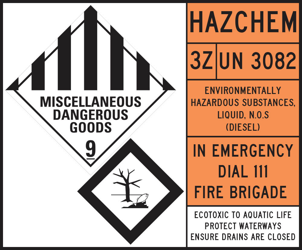 Dangerous Goods Sign | Hazchem 3Z UN 3082-W1000mm x H830mm-Single Sided ...
