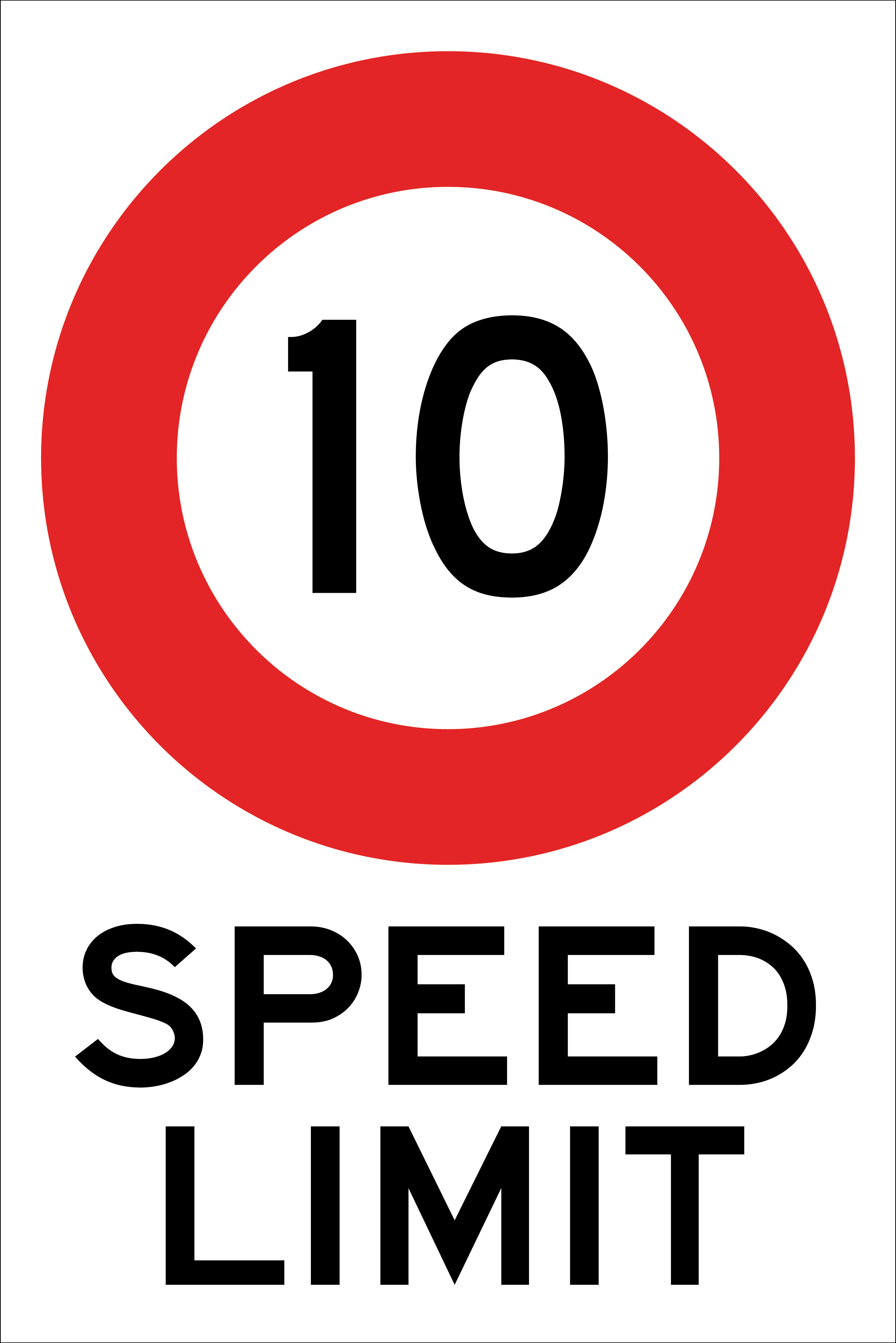 Speed Limit Sign | 10 Standard-W300mm x H450mm-Single Sided for sale ...