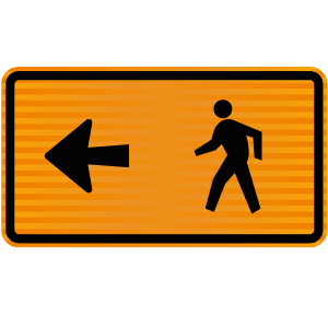 Pedestrian Sign | Follow Arrow Right-W900mm x H450mm-Single Sided for ...