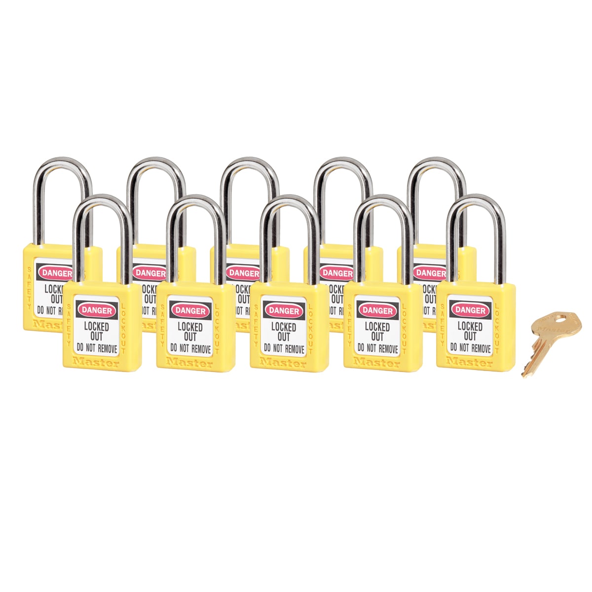 Master Lock 0410 Zenex Safety Lockout Padlock-KEYED ALIKE, 38mm-10-Pack ...