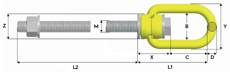 De-Centred Lifting Point 15.0T, M42 Long Bolt (Each) for sale - NZ ...