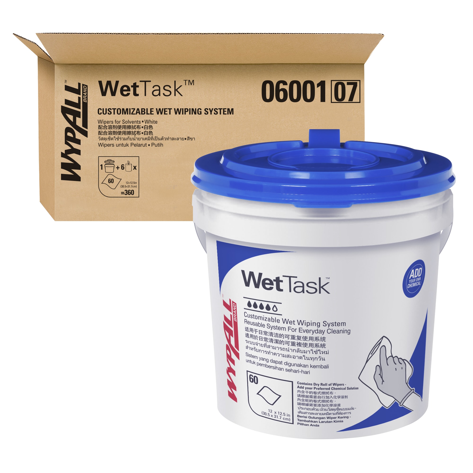 Wettask System Wypall 06001 Wettask System Wipers With Bucket-6 Rolls (Carton) for ...