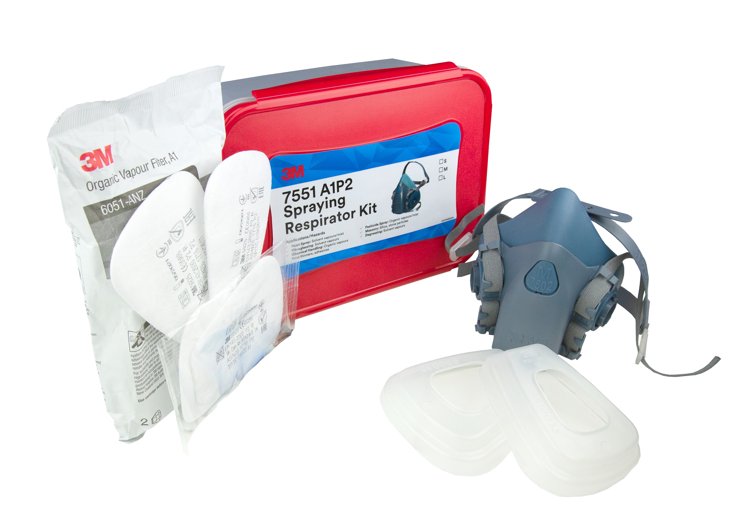 3M Spraying Respirator Kit 7551, A1P2-Large (Each) for sale - NZ Safety ...