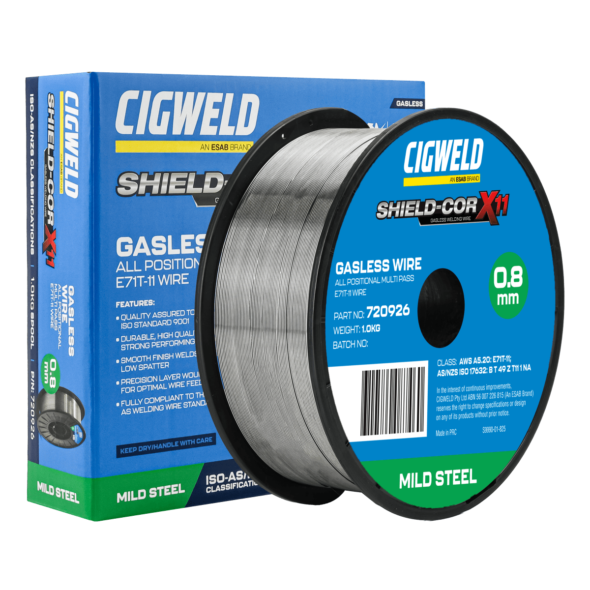 Cigweld Shield-Cor X11 Gasless Wire 0.8mm 1kg-0.8mm x 1kg-Each for sale ...