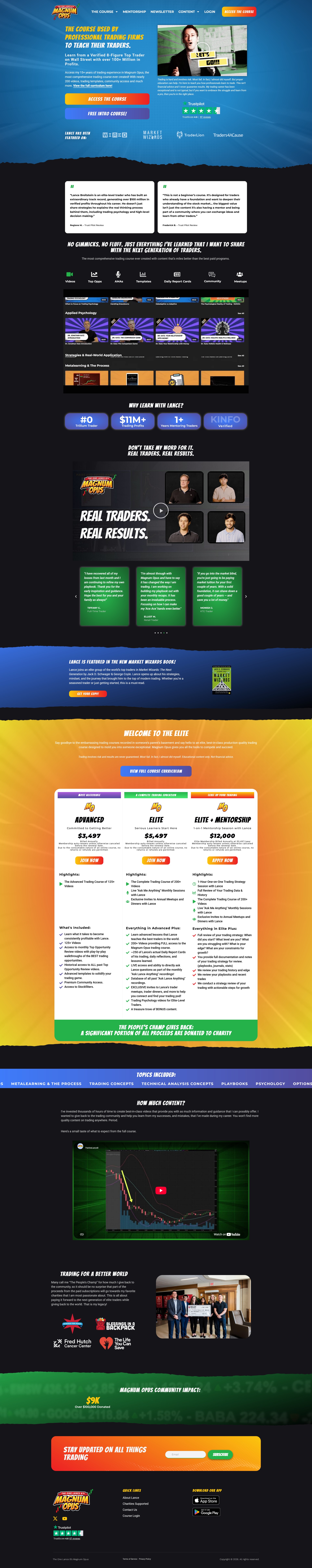 Screenshot showing the course information and content details