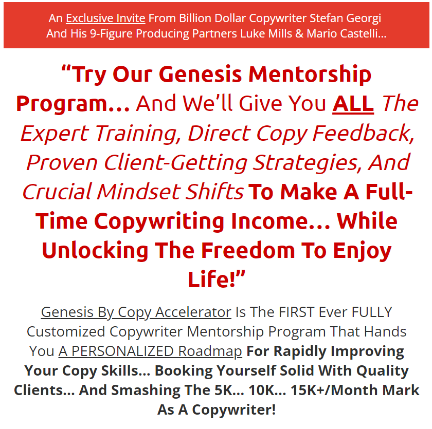 Genesis Membership Copywriting Vault by Stefan Georgi