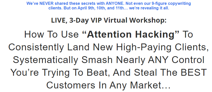 The 3-Day Attention Hacking VIP Workshop by Stefan Georgi