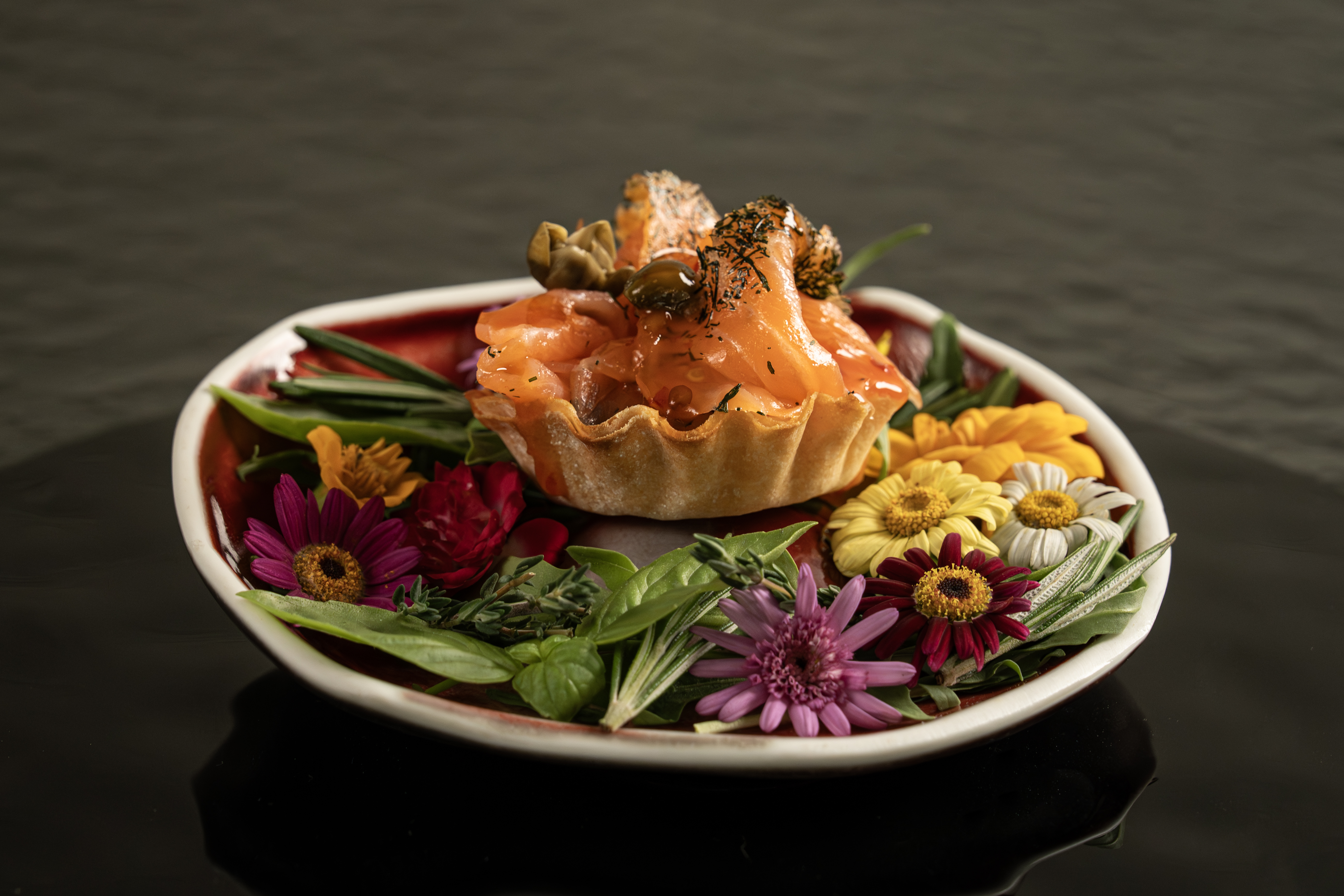 Plated dish prepared by a private chef