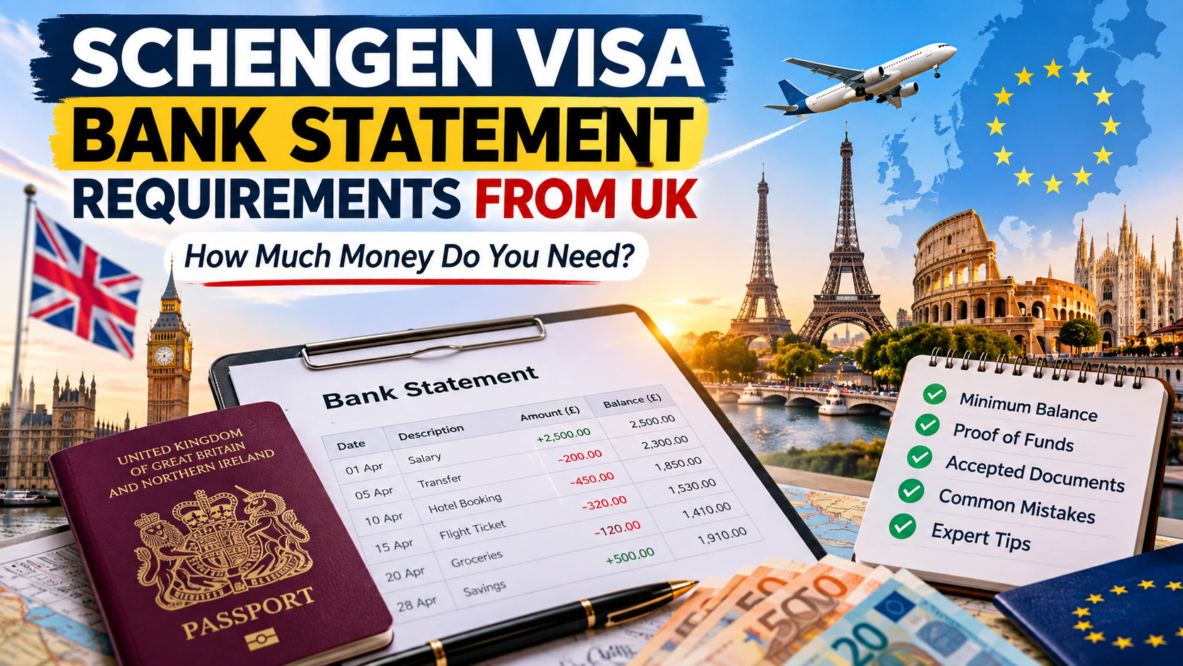 What Are the Schengen Visa Bank Statement Requirements from UK?