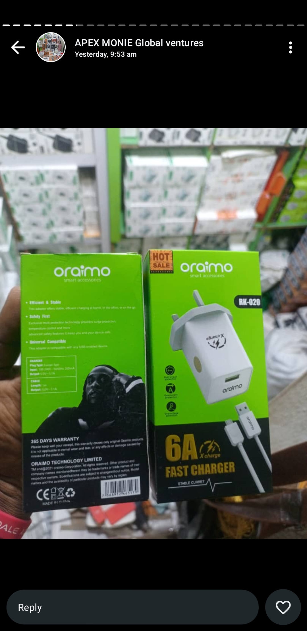 oraimo 6A Fast Charger