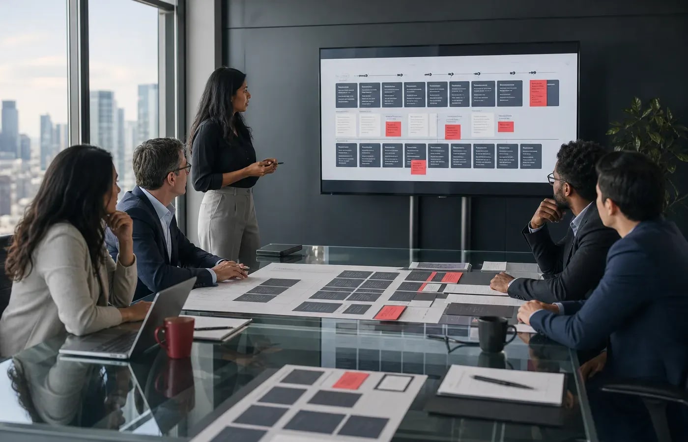 Patroda AI consultants prioritizing use cases and building a practical AI strategy roadmap in a meeting