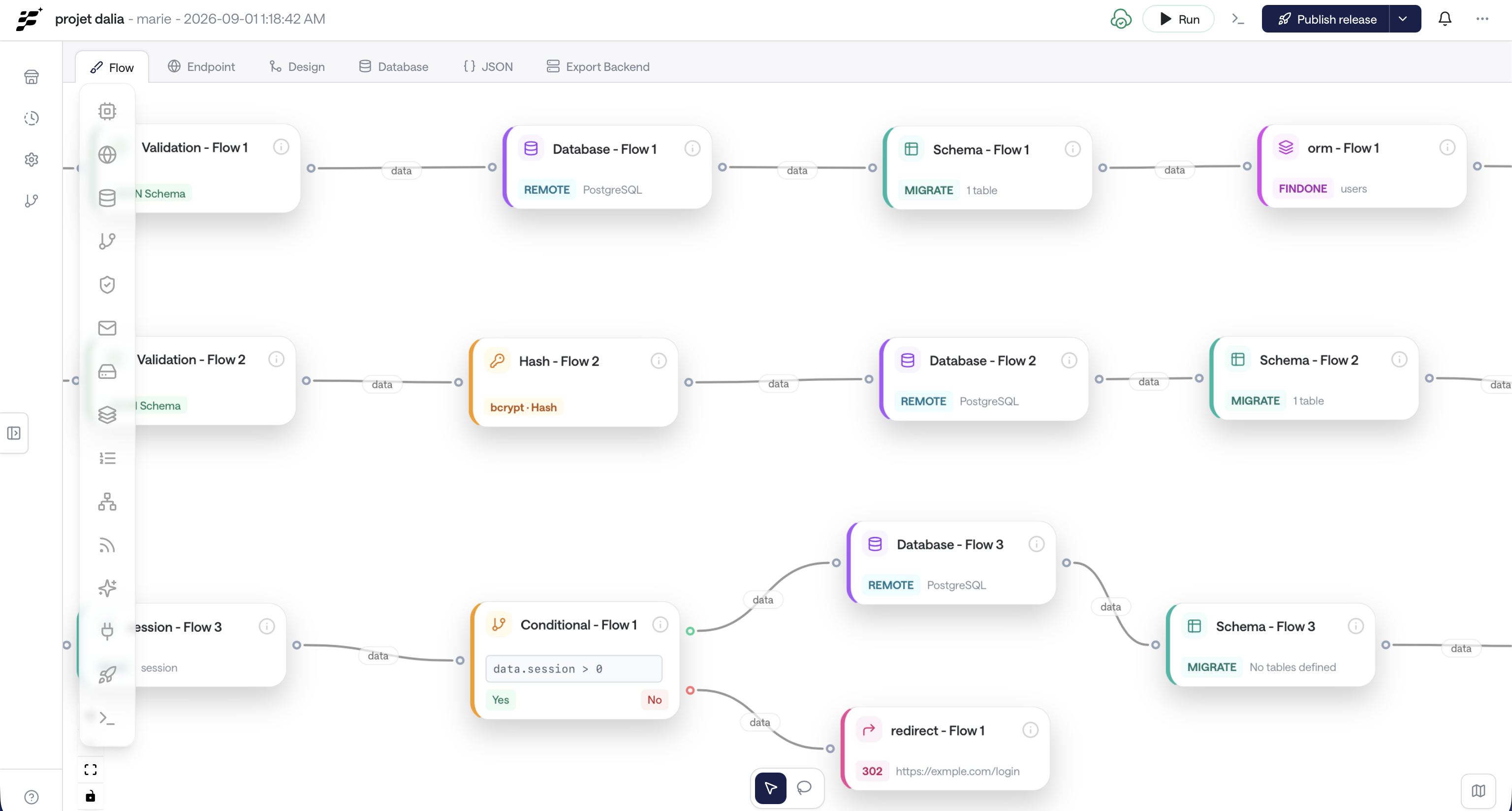 The Create Order workflow on the canvas