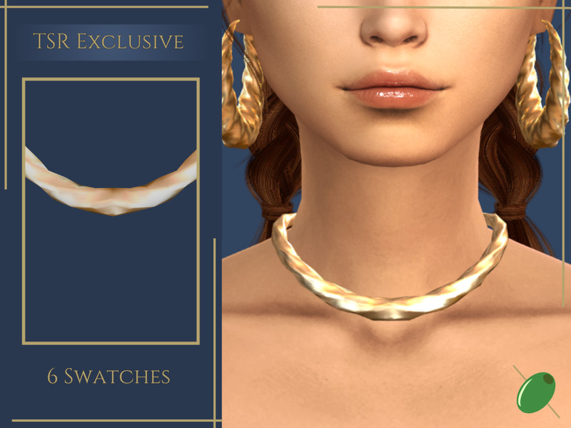 Sims 4 Chunky Twisted Choker by Pitted0live