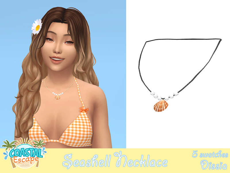 Sims 4 Seashell Necklace by Dissia