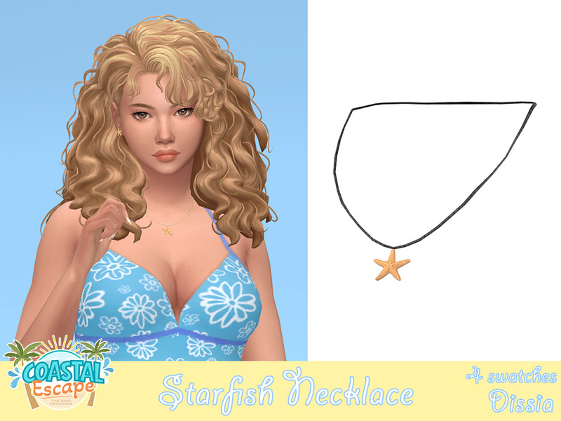 Sims 4 Starfish Necklace by Dissia