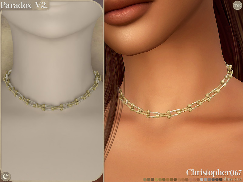 Sims 4 Paradox Necklace V2 - Chunky Diamond Link Chain Necklace by christopher067