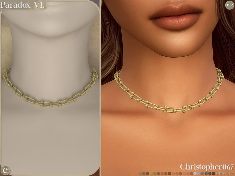 Sims 4 Paradox Necklace V1 - Chunky Link Chain Necklace by christopher067