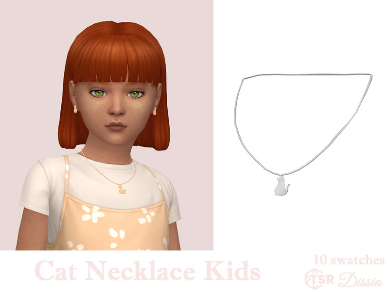 Sims 4 Cat Necklace Kids by Dissia