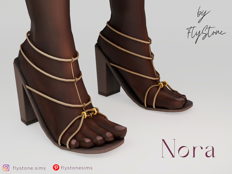 Sims 4 Nora - heels with ropes by FlyStone