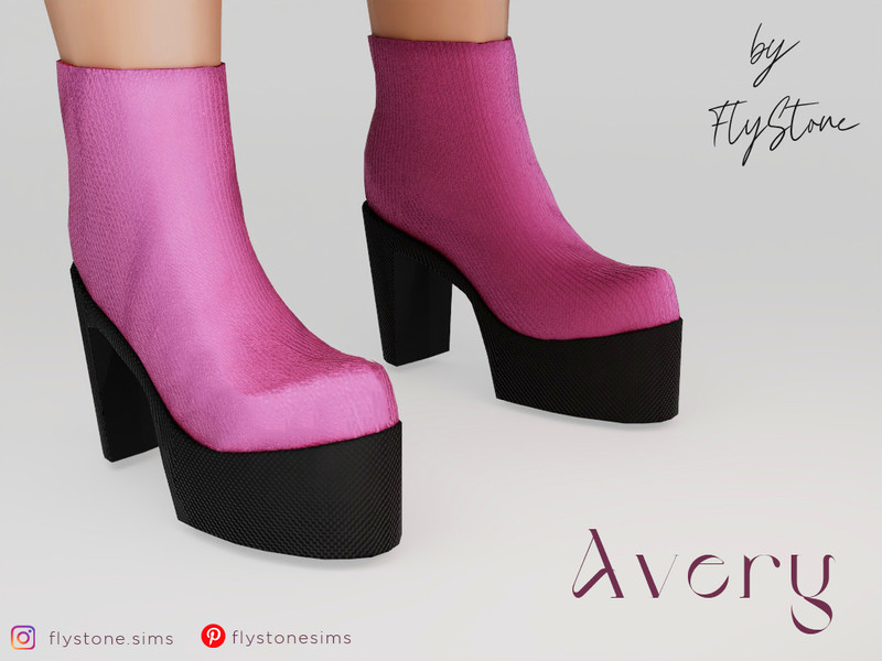 Sims 4 Avery - boots on high heels by FlyStone